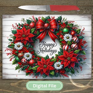Happy Holiday Wreath - Etsy