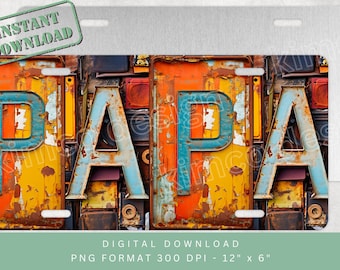 Papa License Plate PNG Sublimation License Plate Instant Download png License Plate