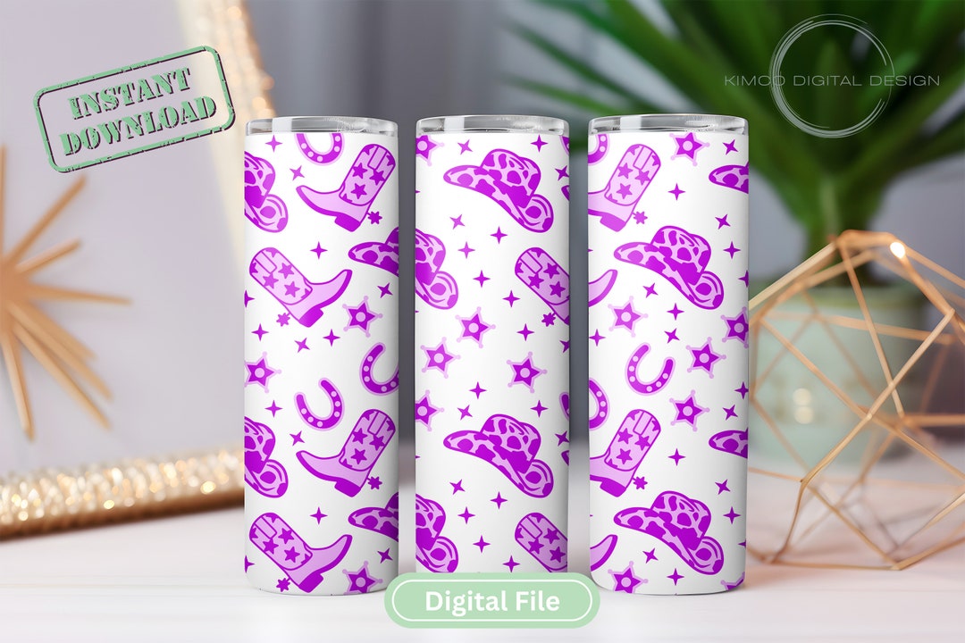Cowgirl Boots Western 20 Oz Skinny Tumbler Sublimation Design Digital ...