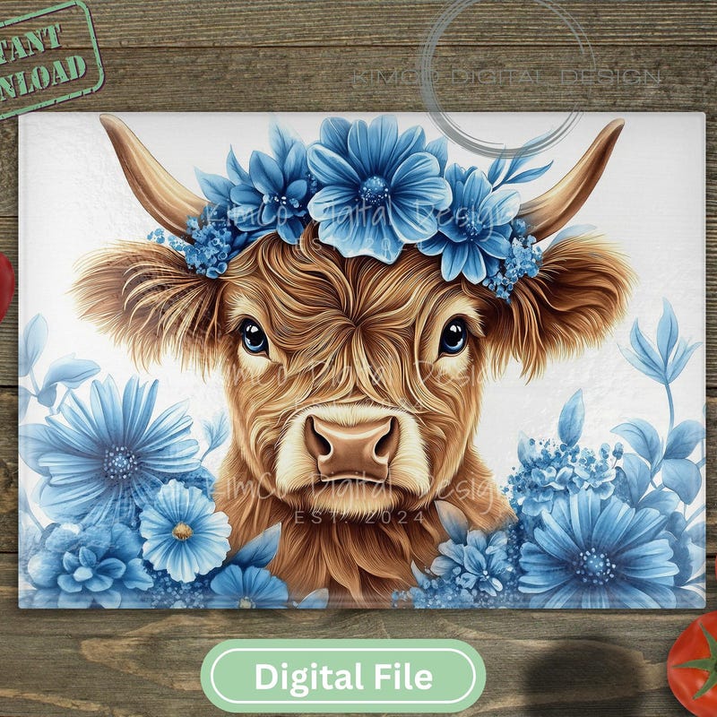 highland-cow-art-blue-etsy