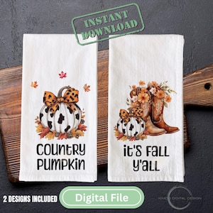 Fall Kitchen Towel png, Kitchen Towel Sublimation Design -  Western Kitchen Designs, Cute Kitchen Towel Design png Instant Download