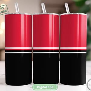 Red and Black 20 Oz Sublimation Tumbler Wrap PNG Design, Tumbler Design Digital Instant Download File