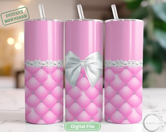Pink Tufted Diamond 20oz Skinny Tumbler Wrap Sublimation Design Digital  PNG Pink Diamond Lovers Glam Tumbler Wrap png Instant Download