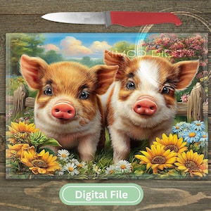 Schwein-Schneidebrett PNG, Bauernhaus Küche Dekor, Sublimationsdesign (Digitaler Download)