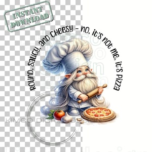 Chef Gnomes Watercolor Clipart PNG, Cooking Gnome , Junk Journaling Kitchen Gonks, Sublimation, Printable, Instant Digital Download