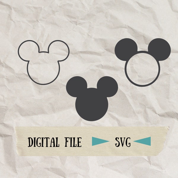 Mickey Head SVG | Instant Download Design | Cricut | Silhouette