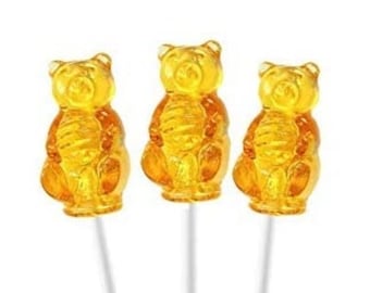 Handmade Honey Bear Lollipops For Sale | 25 Pieces