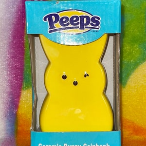 Details about   New Peeps 6" Yellow Ceramic Bunny Coin Bank Rabbit Easter 