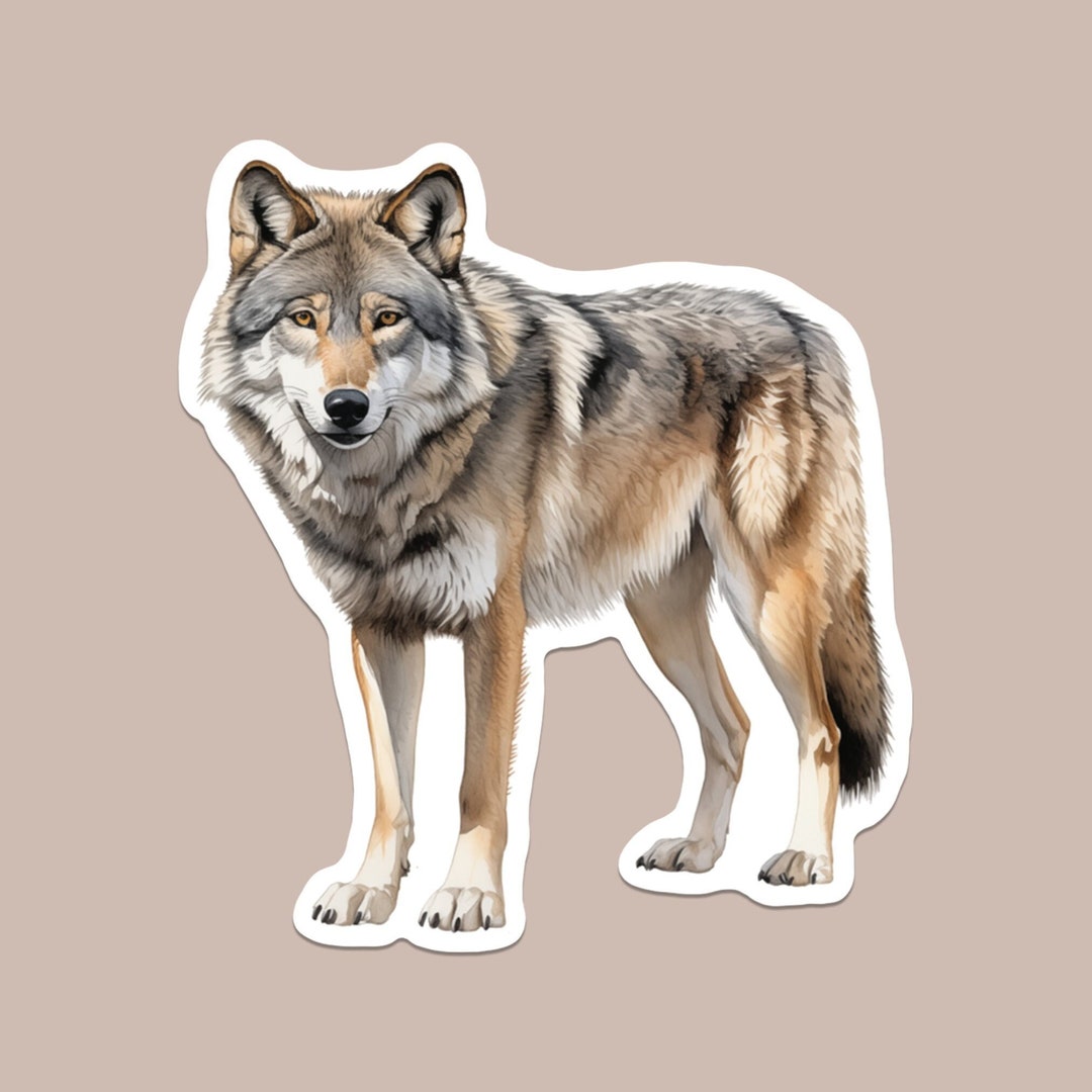 Gray Wolf Sticker Planner, Bullet Journal, Scrapbook Laptop Decal