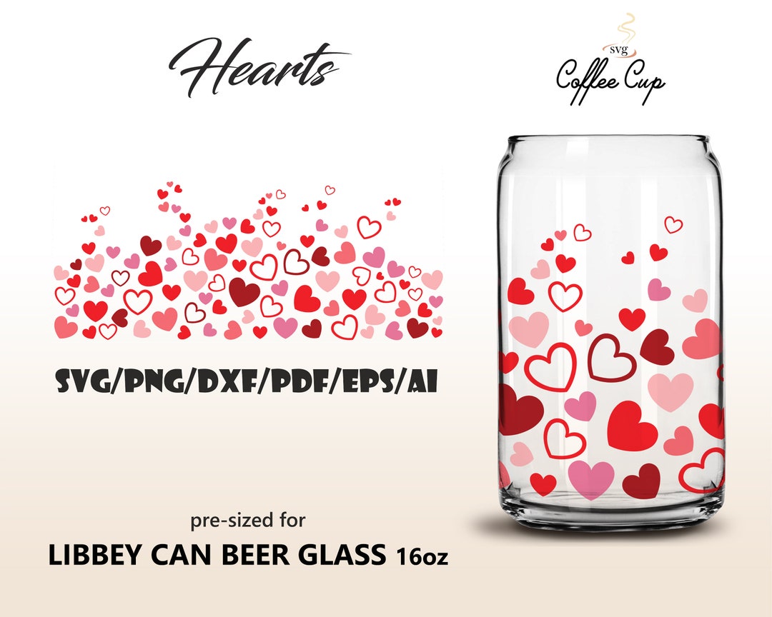 Buy Hearts 16oz Libbey Glass Can Wrap Svg Eps Dxf Ai Pdf Png Online in ...