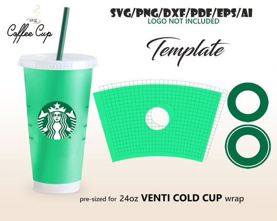 Starbucks Cold Cup 24 Oz Full Wrap Template Svg, Instant Download