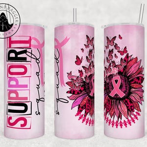 Support Squad Breast Cancer Awareness Insulated Tumbler / Breast Cancer Awareness Cup