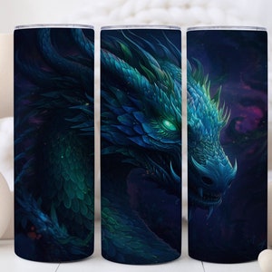 Dragon Tumbler with Straw – 20oz & 30oz Insulated Stainless Steel Travel Mug | Dragon Cup Gift for Him or Her | Fantasy Lover Drinkware