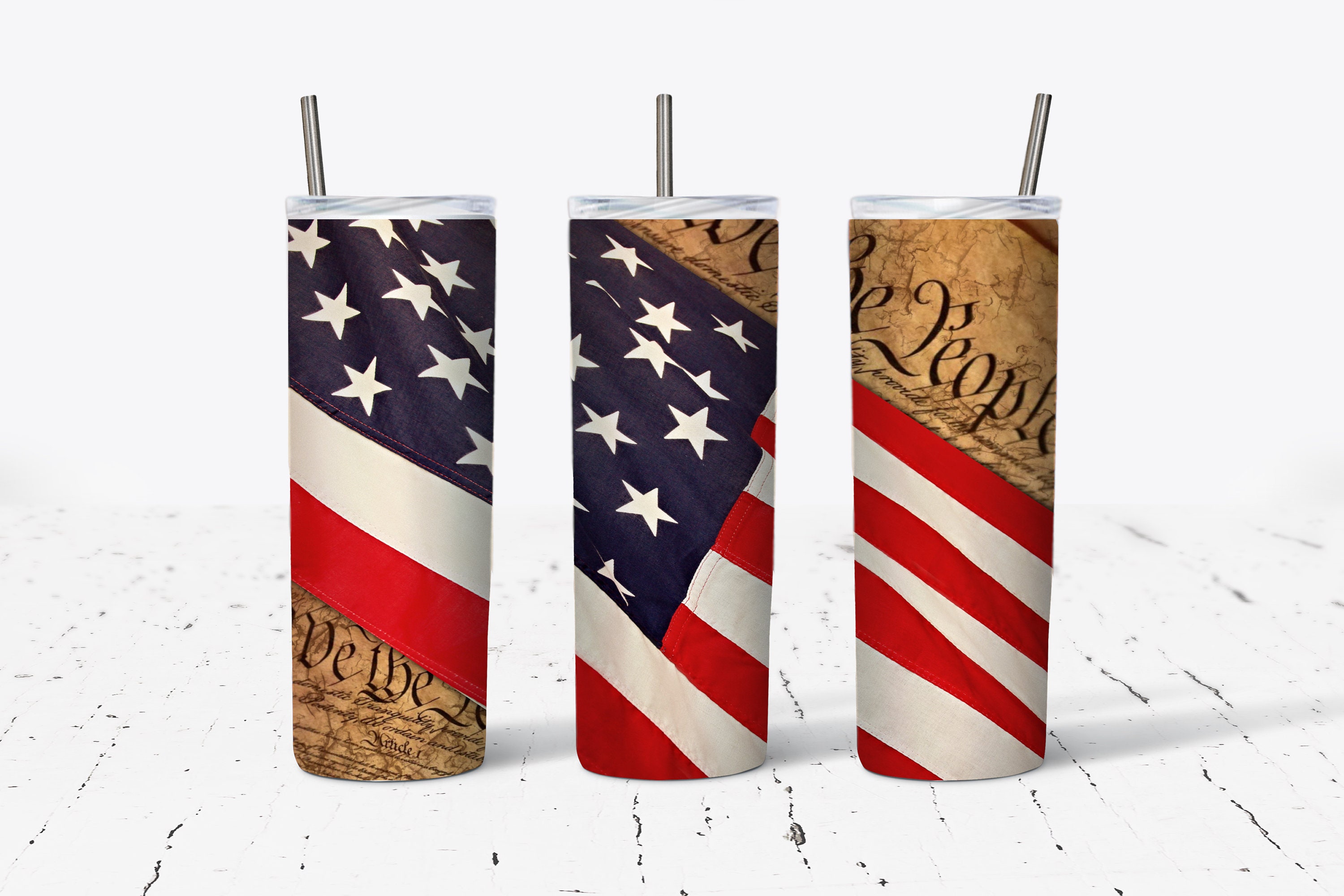 American Flag Tumbler Wrap We the People Tumbler Wrap | Etsy