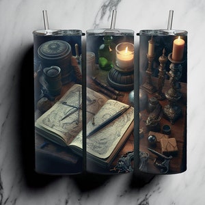 Fantasy Book Tumbler: Stainless Steel Insulated Travel Mug (20oz, 30oz)