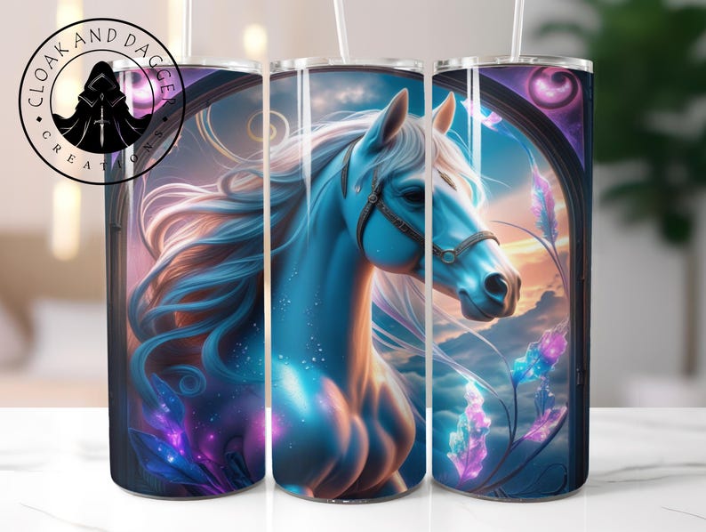 CloakDaggerCreations White Horse Tumbler