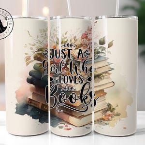 Book Lover Insulated Tumbler: Floral Books Design (20 oz & 30 oz)
