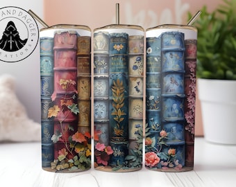 Fantasy Library Tumbler: Insulated Book Lover Gift (20 oz & 30 oz)