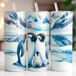 Cute Penguins Insulated Tumbler / Penguin Tumbler / Gift for Penguin Lover / Penguin Gift / 20 oz 22 oz and 30 oz options