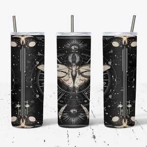 Luna Moth Insulated Tumbler / Lunar Moth Tumbler / Witchy Gift / Witchy Tumbler / 20 oz 22 oz and 30 oz options