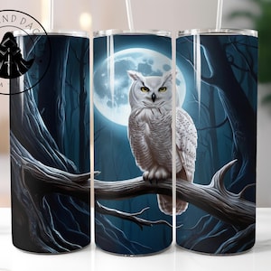 White Owl Insulated Tumbler: Stainless Steel, Reusable Straw (20oz/30oz Options)