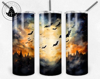 Spooky Bat Insulated Tumbler: Halloween Travel Mug (20 oz & 30 oz)