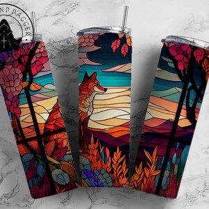 Fox Insulated Tumbler: Stainless Steel Travel Mug with Metal Straw