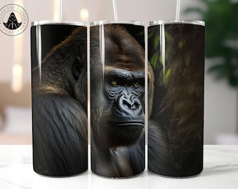 Gorilla Insulated Tumbler: Stainless Steel Travel Mug with Metal Straw