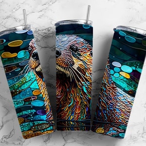 Otter Insulated Tumbler / Otter Tumbler / Otter Cup / Otter Gift / Metal Straw / 20 oz 22 oz and 30 oz options