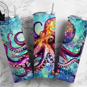 Octopus Insulated Tumbler: Ocean Life Stainless Steel Travel Cup