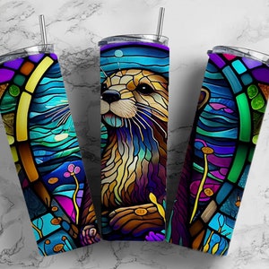 Otter Insulated Tumbler / Otter Tumbler / Otter Cup / Otter Gift / Metal Straw / 20 oz 22 oz and 30 oz options