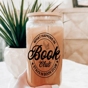 Book Club Clear Glass Cup with Bamboo Lid - 16 oz