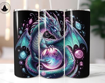 Dragon Insulated Tumbler: Stainless Steel Cup for Fantasy Lovers