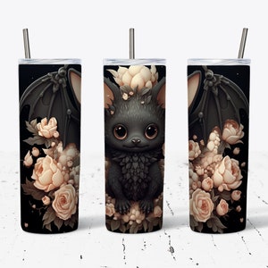 Spooky Bat Insulated Tumbler / Spooky Bat Tumbler / Halloween Tumbler / 20 oz 22 oz and 30 oz options