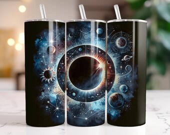 Solar Eclipse Insulated Tumbler / Solar Eclipse Tumbler / Moon Gift / 20 oz 22 oz and 30 oz options