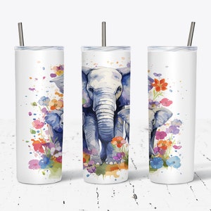 Elephant Insulated Tumbler / Elephant Tumbler / Elephant Gift / Elephant Cup / Gift for Elephant Lover / 20 oz and 30 oz options