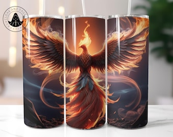 Phoenix Insulated Tumbler: Mythical Bird Stainless Steel Travel Cup