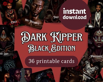 Printable Oracle Cards Black Dark Kipper Download