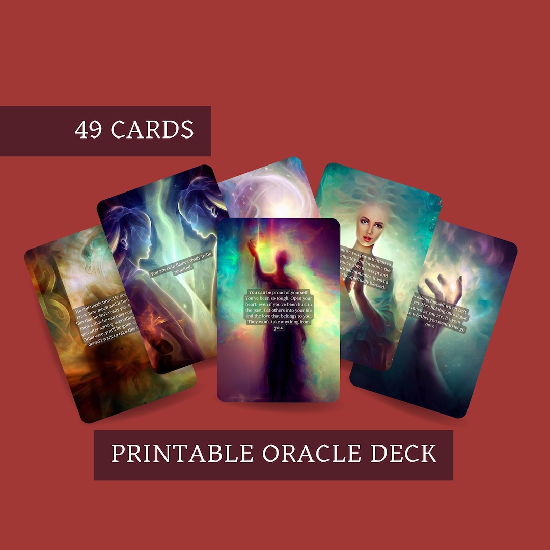Printable Oracle Cards Love Twin Flame Deck - Etsy