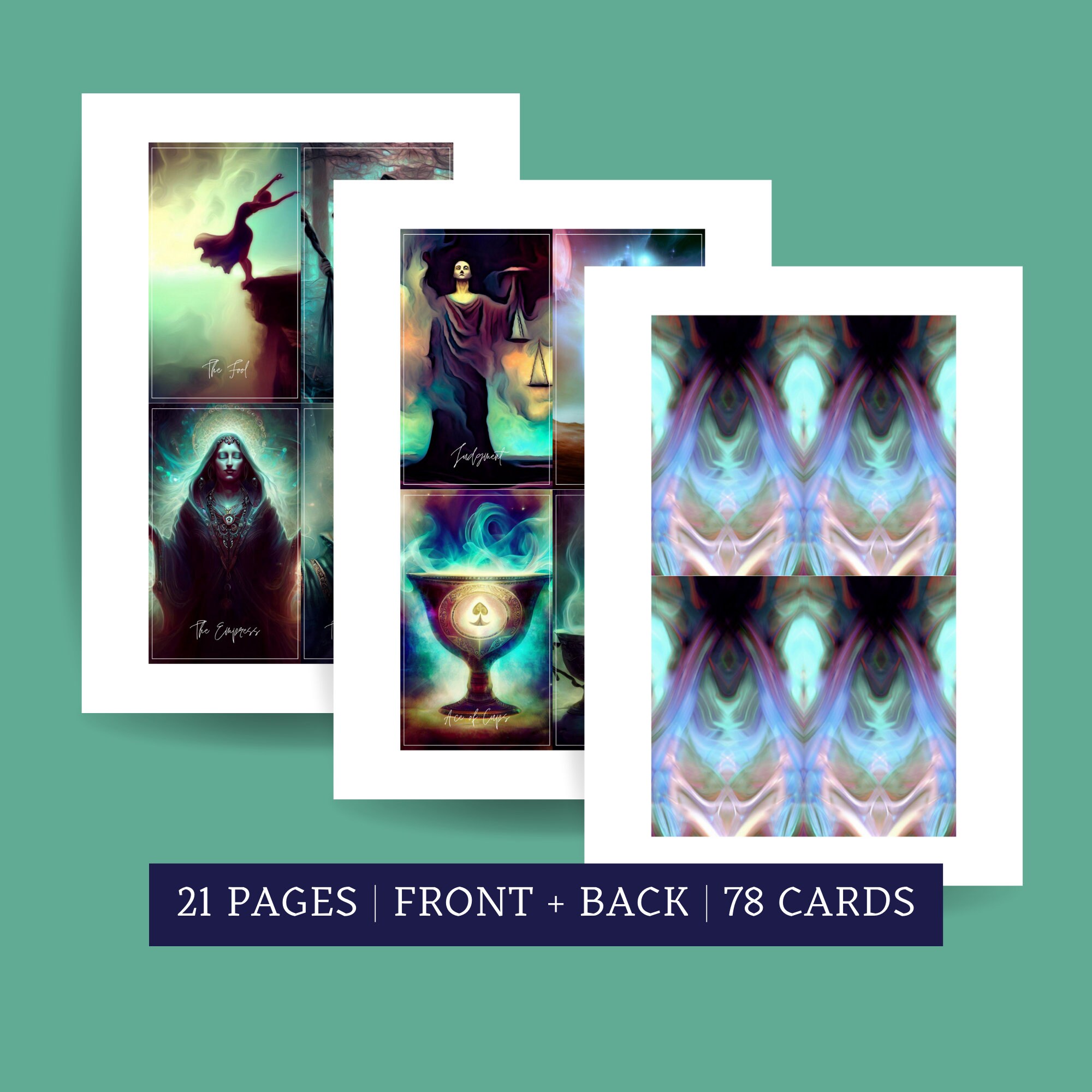 Printable Tarot Deck Download Mystic Tarot - Etsy