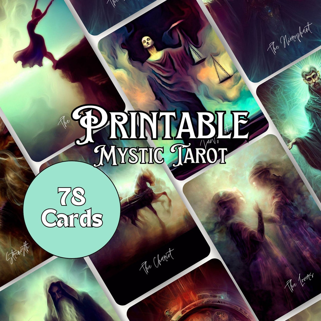 Printable Tarot Deck Download Mystic Tarot - Etsy