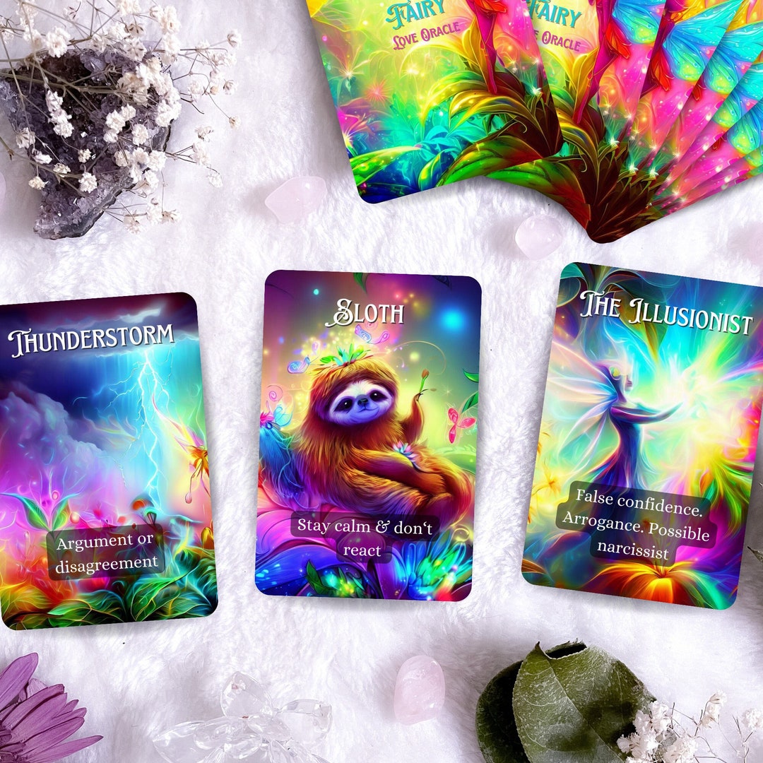 Fairy Love Oracle Deck 27 Rainbow Oracle Cards Tarot Size Etsy