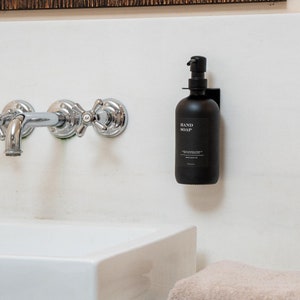Distributeur de savon en verre noir mat édition all black flacon distributeur avec étiquette étanche flacon pharmacien image 1