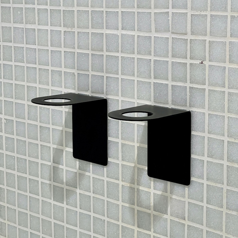 Ensemble distributeur de douche avec supports muraux autocollants et bouteilles I distributeur de savon en verre gris/argent image 4