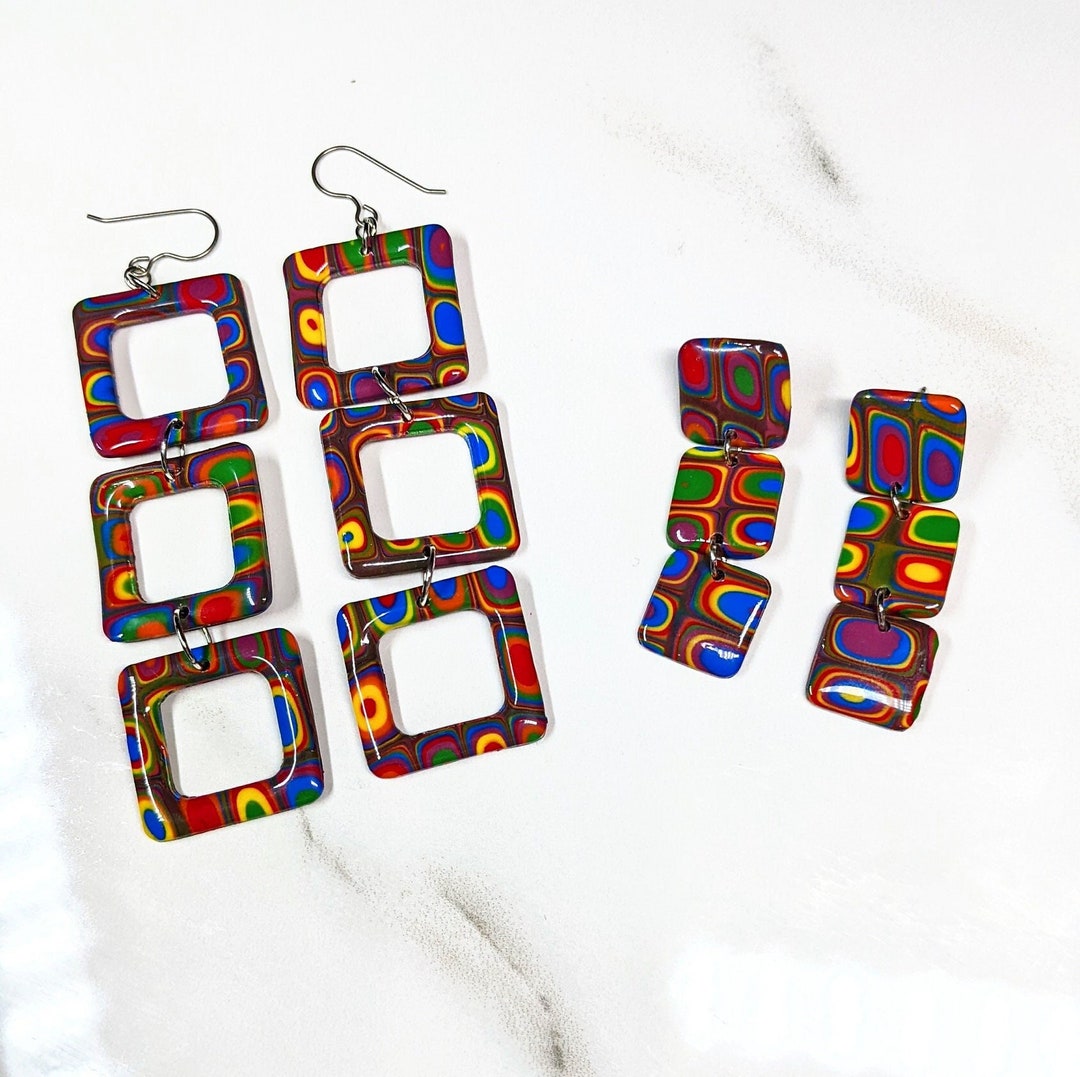 Groovy Earrings Mod Earrings 70s Jewelryhippie Earrings Retro Earrings Lightweight Jewelry