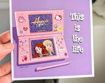 Hannah Montana - Esta é a vida - Nintendo DS | Mini impressão quadrada de 12,7 x 12,7 cm