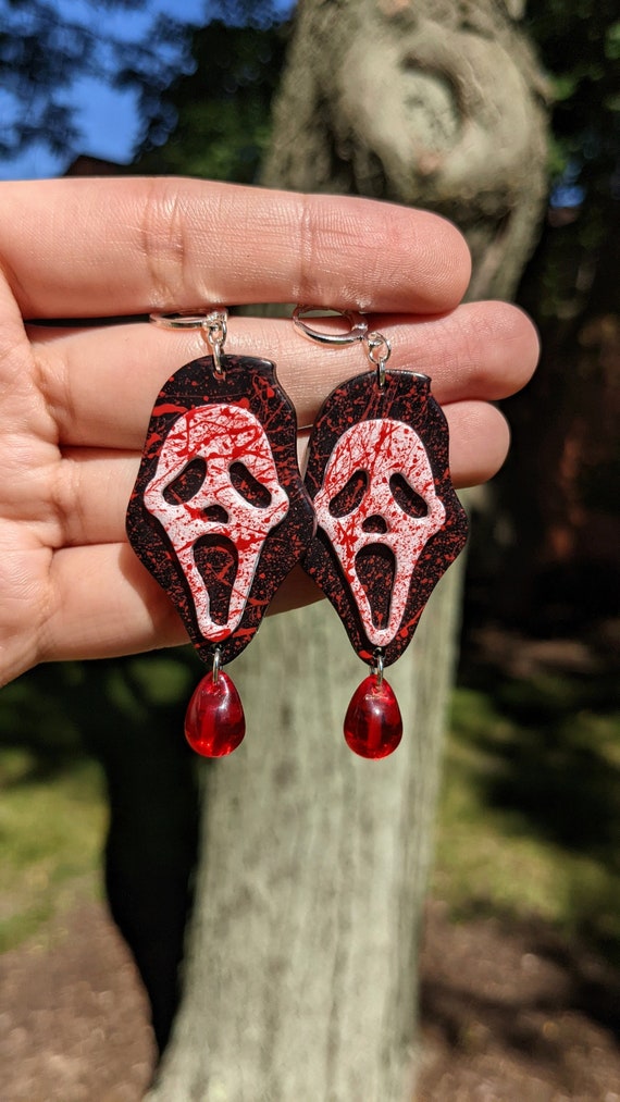 Ghostface Earrings Scream Face Earrings Scream Mask Earrings