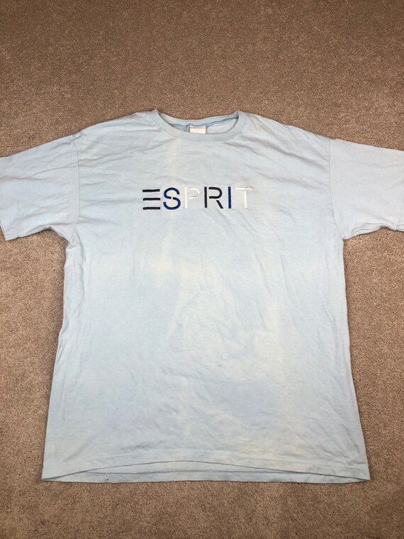90s Esprit Light Blue T-shirt / Spell Out / -
