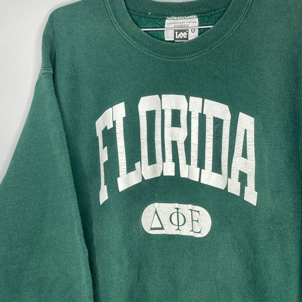 Vintage Florida AIE Fraternity Green Sweatshirt / College / Sports / 90’s / Frat / Greek Life