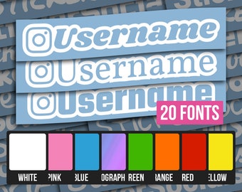 Outlined Personalised Instagram Username Decal - Gloss & Holographic Vinyl Car Window Sticker